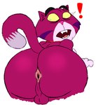 anthro anus balls bent_over big_butt butt collar exclamation_point fangs fur genitals green_eyes looking_back male multicolored_body multicolored_fur nude pink_nose purple_body purple_ears purple_fur purple_tail red_collar sharp_teeth simple_background solo surprise surprised_expression tail teeth thick_thighs tongue two_tone_body two_tone_fur two_tone_tail white_background yellow_sclera nekoni johnny_test_(series) mr._mittens_(johnny_test) domestic_cat felid feline felis mammal 2023 digital_media_(artwork) hi_res