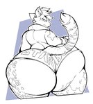 anthro big_butt bottomwear butt clothing hoodie huge_butt looking_at_own_butt looking_at_self looking_back male solo star thick_thighs tight_bottomwear tight_clothing topwear wide_hips boot_(artist) kwess felid feline felis leopard mammal pantherine line_art monochrome