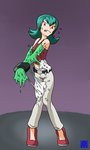 bound disgust female goo_transformation green_hair gym_leader hair human latex mammal nintendo omoi pokemon red_eyes sabrina_(pokemon) solo transformation