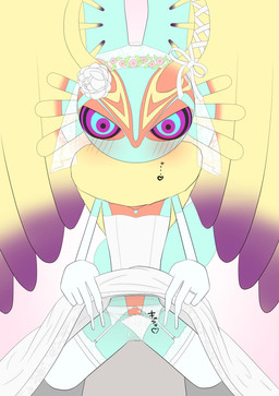 anthro antlers biped black_sclera blush blush_lines chest_tuft clothed clothed_sex clothing clothing_aside clothing_lift colored_nails countershade_torso countershading cowgirl_position digitigrade dress duo faceless_character faceless_male female fingernails first_person_view flower flower_crown fluffy fluffy_tail from_front_position front_view fur grey_body head_wings heart_symbol horn huge_wings looking_at_viewer male male/female mouthless multicolored_body multicolored_eyes multicolored_fur nails neck_tuft on_bottom on_top orange_body orange_fur panties panties_aside penetration penile penile_penetration penis_in_vagina pink_eyes plant pupils purple_fingernails purple_nails sex simple_background solo_focus tail tan_body tan_fur teal_body teal_eyes teal_fur tuft underwear underwear_aside unusual_wing_placement vaginal vaginal_penetration wedding_dress white_background wings ahab_null kirby_(series) kirby_and_the_forgotten_land nintendo fecto_elfilis alien chinchillid mammal rodent starling_(kirby) 2022 absurd_res digital_drawing_(artwork) digital_media_(artwork) hi_res japanese_description