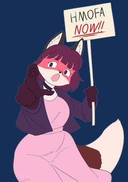 anthro clothed clothed_anthro clothed_female clothing collar dress female fox_tail hair purple_eyes purple_hair sign slightly_chubby slightly_chubby_anthro slightly_chubby_female solo toonarscontent pathways amelia_(pathways) canid canine fox mammal absurd_res alpha_channel hi_res meme