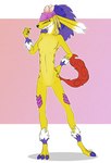 abstract_background anthro armor female gold_(metal) gold_jewelry headgear helmet jewelry pose smug solo creature71 disney nintendo spectrobes spectrobe zazane hi_res pinup