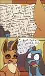 anthro breasts dialogue duo female humor male shocked speech_bubble text miso_souperstar nintendo pokemon pokemon_mystery_dungeon spike_chunsoft howl_(miso_souperstar) molly_(miso_souperstar) eevee generation_1_pokemon generation_4_pokemon pokemon_(species) riolu 2019 3:5 comic digital_drawing_(artwork) digital_media_(artwork) english_text hi_res