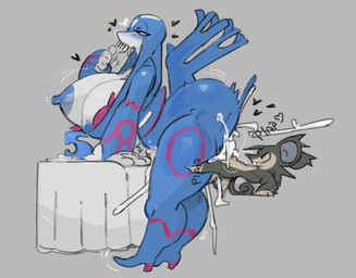 anthro areola big_breasts big_butt big_penis black_body black_fur blue_areola blue_body blue_nipples bodily_fluids breasts brown_body brown_fur butt cum cum_inside duo excessive_cum excessive_genital_fluids female fur genital_fluids genitals heart_symbol huge_breasts huge_butt larger_female male nipples penis plap red_body size_difference smaller_male thick_thighs white_body wide_hips jdoe_p nintendo pokemon jane_(jdoe_p) alolan_form alolan_rattata generation_3_pokemon generation_7_pokemon kyogre legendary_pokemon pokemon_(species) regional_form_(pokemon) hi_res
