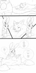 2016 absurd_res anthro bed canid canine clothed clothing comic disney female fox furniture hi_res inside inter_schminter judy_hopps lagomorph leporid male mammal monochrome nick_wilde rabbit red_fox sleeping spintherella topless true_fox zootopia