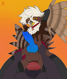 anal anal_penetration animal_genitalia animal_penis anthro anus arm_warmers armpit_fetish armpit_play armwear balls beak big_balls big_penis blue_penis butt canine_genitalia canine_penis claws clothing collar cowgirl_position duo erection feathers femboy food from_front_position genitals hand_on_butt hand_on_hip hand_on_leg hand_on_thigh hung_bottom hung_femboy knot knotted_penis legwear licking licking_lips looking_down lying male male/male male_penetrated male_penetrating male_penetrating_male multicolored_penis muscular on_back on_bottom on_top penetration penile penile_penetration penis penis_in_ass penis_tip sex sheath spread_butt spreading tail thigh_highs tongue tongue_out transformation cutefckngbunny nintendo pokemon ceilo_(wafflezcol) avian bird food_creature generation_5_pokemon owl pokemon_(species) pulsatrix spectacled_owl true_owl zoroark absurd_res hi_res