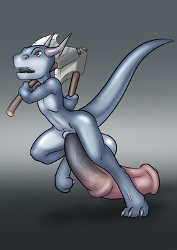 action_pose animal_genitalia animal_penis anthro axe balls big_balls big_penis biped claws digitigrade equine_genitalia equine_penis flaccid genitals holding_object holding_weapon horn huge_balls huge_penis hyper hyper_balls hyper_genitalia hyper_penis male melee_weapon non-mammal_balls nude open_mouth penis pose simple_background solo teeth tongue weapon weapon_on_shoulder danaume kobold scalie hi_res