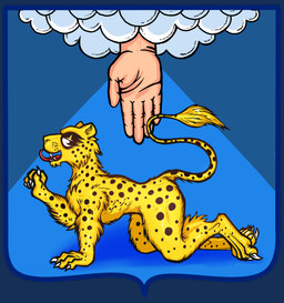 all_fours ambiguous_gender anthro anthrofied claws coat_of_arms coat_of_arms_of_pskov_oblast disembodied_hand duo female female_focus fur humanoid_hands looking_at_viewer nude pskov_oblast russia russian_federation side_view simple_background solo_focus spots tongue tongue_out transparent_background yellow_body yellow_fur pzf_(artist) deity felid human leopard mammal pantherine 2020 alpha_channel hi_res