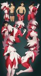 anthro biped black_highlights blush breasts butt chest_tuft clothed clothing countershading featureless_breasts female female_anthro fondling fur gender_transformation genitals gloves_(marking) goo_suit hair highlights_(coloring) human_to_anthro hypnosis innie_pussy leg_markings legs_together licking licking_lips licking_own_lips looking_at_viewer male male_human markings medium_breasts mind_control mtf_transformation nude open_mouth ponytail pussy red_body self_fondle self_lick simple_background sitting sitting_on_ground smile socks_(marking) solo species_transformation spread_legs spreading standing suit_transformation tail tentacle_suit tongue tongue_out transformation transformation_sequence tuft underwear underwear_only white_body white_hair dsaprox nintendo pokemon animate_inanimate generation_7_pokemon human living_clothing lycanroc mammal midnight_lycanroc pokemon_(species) 2024 absurd_res colored hi_res