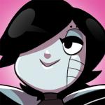 gradient_background hair hair_over_eye half-closed_eyes machine narrowed_eyes not_furry one_eye_obstructed simple_background smile smug solo cubewatermelon undertale undertale_(series) mettaton mettaton_ex android humanoid robot robot_humanoid 1:1 bust_portrait icon low_res portrait