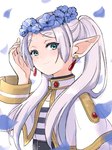 5_fingers clothed clothing eyebrow_through_hair eyebrows female fingers flower flower_crown hair humanoid_pointy_ears not_furry plant smile solo translucent translucent_hair saki_pokeoekaki frieren_beyond_journey's_end frieren elf humanoid 2023 3:4 hi_res