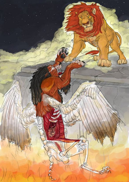 anatomy bodily_fluids bone burning claws cloud concrete crying duo feathered_wings feathers feral fire gore guts hell inside intestines male organs scared screaming star tears wings paso disney the_lion_king mufasa scar_(the_lion_king) felid lion mammal pantherine digital_media_(artwork) brother_(lore) brothers_(lore) sibling_(lore)