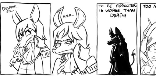 clothed clothing dark dialogue female hair hat headgear headwear silhouette solo text unknown_artist final_fantasy final_fantasy_ix square_enix freya_crescent burmecian mammal rodent black_and_white comic english_text monochrome