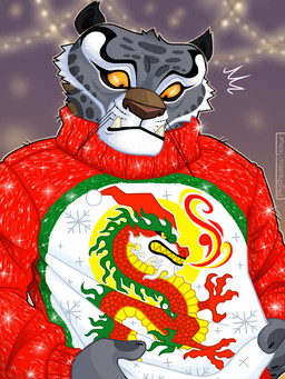 4_fingers anthro biped brown_nose christmas_clothing christmas_sweater christmas_topwear clothed clothing fingers fur grey_body grey_fur holidays looking_down male solo sweater topwear underbite whiskers yellow_sclera psychedelic-lemur asian_mythology christmas dreamworks east_asian_mythology kung_fu_panda mythology tai_lung_(kung_fu_panda) dragon eastern_dragon felid mammal mythological_creature mythological_scalie pantherine scalie snow_leopard 2022 3:4 digital_drawing_(artwork) digital_media_(artwork) signature