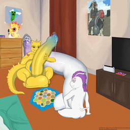 anthro balls bed bedroom belly belly_markings big_balls big_penis blue_glans board_game bodily_fluids book cabinet door dripping duo electronics eyewear foreskin furniture genital_fluids genitals glans glasses hair hand_on_penis holding_penis horn huge_balls huge_penis humanoid_genitalia humanoid_penis hyper hyper_balls hyper_genitalia hyper_penis long_penis male markings nude overweight overweight_anthro overweight_male penis plushie poster precum precum_drip purple_glans purple_hair red_eyes sitting sitting_on_ground skinny_anthro skinny_male smile television text very_long_penis wearing_glasses white_balls white_body white_penis yellow_balls yellow_body yellow_penis seriftarkus bandai_namco capcom digimon microsoft minecraft mojang monster_hunter nintendo nintendo_switch pokemon tears_of_the_kingdom the_legend_of_zelda xbox_game_studios rauru_(tears_of_the_kingdom) bird_wyvern creeper_(minecraft) digimon_(species) future_pokemon gabumon generation_9_pokemon gomamon kulu-ya-ku legendary_pokemon miraidon paradox_pokemon pokemon_(species) zonai 1:1 absurd_res hi_res url
