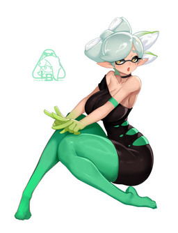 big_breasts breasts choker clothing collarbone eyebrows eyelashes female humanoid_pointy_ears jewelry necklace open_mouth pointy_ears pseudo_hair sitting solo tentacle_hair tentacles yellow_eyes little1234blood nintendo splatoon marie_(splatoon) animal_humanoid aquatic cephalopod humanoid inkling mollusk mollusk_humanoid 2025