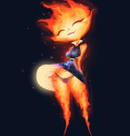 bottomwear breasts clothed clothing eyes_closed female fire glowing navel not_furry panties pear-shaped_figure skirt smile solo thick_thighs underwear upskirt wide_hips inker_comics disney elemental_(pixar) pixar ember_lumen elemental_creature elemental_humanoid fire_creature fire_humanoid humanoid 2024 absurd_res hi_res