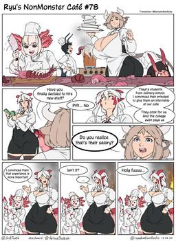 absolute_territory amputee big_breasts blood blood_on_face bodily_fluids breasts broken_horn brown_hair bulging_breasts cleavage clothed clothing cooking disability dot_eyes female feral fire grey_eyes group hair holding_animal holding_knife holding_object holding_plate horn huge_breasts humanoid_pointy_ears knife long_hair money monster_girl_(genre) plate pointy_ears red_ears red_horn red_tail short_hair simple_background simple_eyes standing tail text thick_thighs white_background white_horn wide_hips randomtanstudio mythology ryu's_non_monster_cafe molly_(randomtanstudio) ryu_(randomtanstudio) animal_humanoid aquatic arthropod arthropod_humanoid axolotl_humanoid bovid bovid_humanoid bovine bovine_humanoid cattle_humanoid cephalopod coleoid demon dragon dragon_humanoid humanoid insect insect_humanoid mammal mammal_humanoid mollusk mythological_creature mythological_scalie octopodiform octopus scalie comic english_text hi_res
