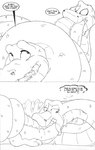 coiling dialogue duo feral inner_monologue larger_pred male male/male open_mouth oral_vore simple_background size_difference swallowing tail tail_first teeth text thinking unwilling_pred unwilling_prey vore tacokurt jajuka crocodile crocodilian reptile scalie snake 2012 comic digital_media_(artwork) english_text monochrome