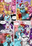 anthro anthrofied big_breasts breasts cleavage clothed clothing dialogue female female/female genitals group horn nipples profanity pussy text pia-sama friendship_is_magic hasbro my_little_pony mythology applejack_(mlp) fluttershy_(mlp) pinkie_pie_(mlp) rainbow_dash_(mlp) rarity_(mlp) equid equine mammal mythological_creature mythological_equine unicorn comic english_text hi_res