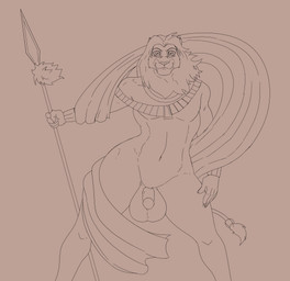 accessory anthro balls bracelet cape claws clothing front_view fur furgonomics genitals holding_melee_weapon holding_object holding_polearm holding_spear holding_weapon humanoid_genitalia humanoid_penis jewelry jewelry_only looking_at_viewer male mane melee_weapon mostly_nude mouth_closed navel necklace nude penis polearm pose ring smile smiling_at_viewer solo spear standing tail tail_accessory tail_jewelry tail_ring weapon wide_eyed reagan700 disney the_lion_king simba_(the_lion_king) felid lion mammal pantherine 2022 hi_res