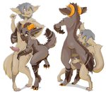 anthro balls bite butt_bite duo erection genitals heterochromia horn hug humanoid_genitalia humanoid_penis male male/male penis scar simple_background standing white_background b-intend twokinds eugeniyburnt_(character) fan_character okti_wolfik basitin mammal voogaroo digital_media_(artwork)