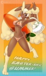 2012 anthro basket bikini breasts brown_fur buckteeth cleavage clothed clothing easter egg female floppy_ears fur hair hindpaw holidays lagomorph long_ears long_hair looking_at_viewer lopunny mammal nintendo open_mouth paws pokémon pokémorph rabbit simple_background skimpy smile solo standing swimsuit takipsilim teeth video_games white_hair
Rating: Safe
Score: 24
User: Fur_in_the_dark
Date: April 09, 2012