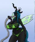 anthro arthropod big_breasts bikini breasts changeling cleavage clothed clothing evan555alpha female friendship_is_magic hasbro hi_res marauder6272 my_little_pony queen_chrysalis_(mlp) solo swimwear wide_hips