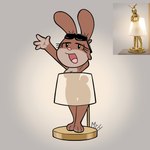 anthro breasts brown_body eyelashes eyewear female lamp looking_at_viewer multicolored_body nude open_mouth simple_background smile solo sunglasses two_tone_body el_senor_erizo tuzi_(el_senor_erizo) lagomorph leporid mammal rabbit 1:1 hi_res