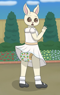 anthro bottomwear clean_diaper clothed clothing clothing_lift diaper dress embarrassed female humanoid_hands raised_bottomwear raised_clothing raised_skirt school school_uniform skirt skirt_lift solo student surprised uniform wind nyxiettenyxstar beastars haru_(beastars) domestic_rabbit dwarf_rabbit lagomorph leporid mammal oryctolagus rabbit hi_res