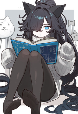 :3 :< ambiguous_feral ambiguous_gender axe bangs black_clothing black_hair black_legwear black_pantyhose blue_eyes blush blush_lines bodily_fluids book clothed clothed_female clothed_humanoid clothing cute_fangs dialogue eye_scar facial_scar fangs feet female female_humanoid feral fully_clothed fully_clothed_female fully_clothed_humanoid group hair hair_over_eye holding_axe holding_melee_weapon holding_object holding_weapon legwear long_hair looking_at_another mature_female mature_humanoid melee_weapon messy_hair one_eye_obstructed open_mouth oversized_clothing oversized_sweater oversized_topwear pantyhose ponytail pose reading reading_book scar silence simple_background sitting slim_female slim_humanoid small_waist sweat sweatdrop sweater talking_to_another teeth text tied_hair topwear trio weapon white_clothing white_sweater white_topwear worried ebora loss ponos_corp. the_battle_cats axe_cat gross_cat kasli tank_cat animal_humanoid domestic_cat felid felid_humanoid feline feline_humanoid felis humanoid mammal mammal_humanoid 2025 colored digital_drawing_(artwork) digital_media_(artwork) english_text hi_res meme shaded