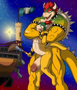 accessory_only anthro asphyxiation carrying_another carrying_partner choking duo forced from_behind_position galaxy genitals half-erect holding_partner humanoid_genitalia humanoid_penis imminent_sex male male/male muscular nipples nude penis penis_size_difference questionable_consent restrained_arms scared sex ship size_difference smile standing star vehicle vein watercraft young young_male isaaac_owo mario_bros nintendo bowser bowser_jr. koopa mammal scalie hi_res father_(lore) father_and_child_(lore) father_and_son_(lore) incest_(lore) parent_(lore) parent_and_child_(lore) parent_and_son_(lore) son_(lore)