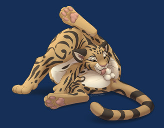 anatomically_correct anatomically_correct_genitalia animal_genitalia anus balls cleaning feline_genitalia feral fur genitals licking male markings narrowed_eyes oral pawpads paws penis penis_tip pose quadruped sheath smile solo spots spotted_body spotted_fur spread_legs spreading tail tail_anus tan_body tan_fur tongue whiskers roughlady jan_(shape-shifter) clouded_leopard felid mammal neofelis pantherine absurd_res alpha_channel digital_drawing_(artwork) digital_media_(artwork) hi_res signature