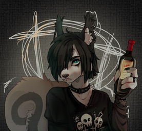 5_fingers alcohol alcohol_bottle alternative_fashion anthro athletic athletic_anthro athletic_male back_markings beverage black_background black_body black_clothing black_ears black_fur black_hair black_nose black_ring black_shirt black_t-shirt black_tail black_topwear blue_eyes bottle bracelet choker claws clothed clothed_anthro clothed_male clothing collar container ear_markings ear_piercing emo eye_markings eyebrow_piercing eyebrows facial_piercing finger_claws fingers fully_clothed fully_clothed_anthro fully_clothed_male fur goth graffiti graffiti_on_wall grey_arms grey_body grey_fur grey_hands grey_markings hair head_markings holding_object inner_ear_fluff jewelry long_hair looking_at_viewer makeup male markings multicolored_body multicolored_fur necklace piercing print_clothing print_topwear ring shirt silver_ring simple_background skinny sleeves slim slim_anthro slim_male small_waist solo spikes standing t-shirt tail tail_markings tail_tuft topwear tuft white_arms white_background white_body white_chest white_fingers white_fur white_tail wine wine_bottle indoor-hundmw eric_martins mammal rodent sciurid tree_squirrel 2025 absurd_res bust_portrait colored digital_drawing_(artwork) digital_media_(artwork) hi_res painting_(artwork) portrait