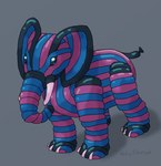 2024 animate_inanimate artist_name balloon_animal black_body blue_body digital_drawing_(artwork) digital_media_(artwork) elephant elephantid feral full-length_portrait grey_background inflatable living_inflatable mammal portrait proboscidean purple_body shaded simple_background soft_shading solo standing tabbyseraph three-quarter_view tusks