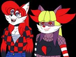 anthro duo female femboy male wand_of_gamelon zelda_cdi ladyfoxheart link_the_faces_of_evil nintendo pokemon robin_the_shiny_femboy_braixen braixen canid canine fennec_fox fox generation_6_pokemon mammal pokemon_(species) red_fox true_fox 4:3 alpha_channel low_res