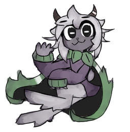 anthro biped cape clothed clothed_anthro clothed_female clothing female female_anthro fur hair horn looking_at_viewer simple_background smile solo standing white_body white_fur white_wool wool_(fur) kobythekobold mangkhut_(kobythekobold) bovid caprine mammal sheep 2026 digital_drawing_(artwork) digital_media_(artwork)