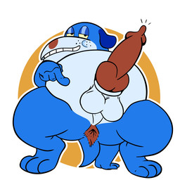 3_toes 4_fingers animal_genitalia animal_penis anus balls bedroom_eyes belly blue_body blue_feet blue_fur blue_head blue_paws blue_thighs butt canine_genitalia canine_penis cheek_markings circle_background clenched_teeth facial_markings feet feral fingers floppy_ears freckles fur genitals gesture grin grinning_at_viewer hand_gesture head_markings inviting inviting_to_sex inviting_viewer knot knotted_penis leaned_back leaning leaning_backward looking_at_viewer male markings multicolored_body multicolored_fur narrowed_eyes orange_background paws penis perineum pointing pointing_at_anus pointing_at_penis pointing_at_self presenting presenting_anus presenting_balls presenting_hindquarters presenting_penis red_anus red_nose red_penis seductive sheath simple_background slightly_chubby slightly_chubby_male smile smiling_at_viewer smug smug_face smug_grin snout solo tail teeth thick_penis toes toony white_background white_balls white_belly white_body white_fur white_perineum white_snout bob-jiggles disney disney_channel teacher's_pet spot_helperman canid canine canis domestic_dog mammal 1:1 2026 colored digital_drawing_(artwork) digital_media_(artwork) hi_res