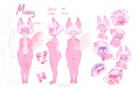 ahegao anthro breasts eyewear female fur genitals glasses heart_eyes heart_symbol looking_pleasured nipples pawpads pink_body pink_fur pussy simple_background solo white_background wings hissmiss missy_(hissmiss) bat mammal model_sheet