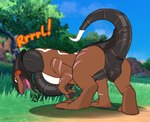 alternate_species andromorph animal_genitalia animal_pussy brown_body brown_scales butt canine_genitalia canine_pussy feral genitals intersex open_mouth outside plant plump_labia pussy rear_view scales scar sky solo tongue tree lddraws nintendo pokemon ludwig_(lddraws) cyclizar generation_9_pokemon pokemon_(species) reptile scalie absurd_res hi_res andromorph_(lore) trans_(lore) trans_man_(lore)