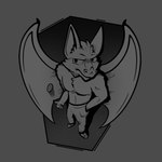 1:1 anthro bat bat_ears bat_nose bat_wings bottomwear cel_shading cheek_tuft chest_tuft clothing coin coin_flip digital_media_(artwork) facial_tuft footwear frown fur grey_background greyscale grumpy hair hand_in_pocket hi_res high-angle_view humanoid_pointy_ears looking_aside luhrak male mammal membrane_(anatomy) membranous_wings monochrome mouth_closed muscular muscular_anthro muscular_male outline pants pants_only pecs pockets shaded shirtless shoes simple_background simple_shading solo tuft wings
