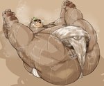 2022 anthro anus ashigara_(tas) asian_clothing balls barely_visible_anus barely_visible_balls barely_visible_genitalia bear belly big_belly big_butt bodily_fluids bulge butt clothing east_asian_clothing fupa genitals japanese_clothing kemono kotobuki lifewonders male mammal mawashi musk obese obese_male overweight overweight_male solo sumo sweat tokyo_afterschool_summoners