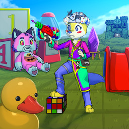 ambiguous_gender anthro block blue_eyes candy castle castle_grayskull clothing colander crystal dessert electronics female female_anthro field food forest fur gumball_(candy) gumball_machine multicolored_clothing outside plant radio ranged_weapon raygun rubber_duck slide solo tree weapon white_body white_fur yellow_body yellow_fur young young_anthro young_female zipper diacordst care_bears final_fantasy final_fantasy_vii rubik's_cube square_enix cait_sith_(ff7) anatid anseriform avian bird canid canine canis domestic_dog duck mammal 1:1 absurd_res hi_res