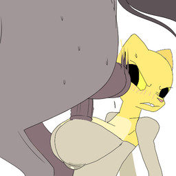 animal_genitalia animal_penis anthro anthro_on_feral balls bestiality big_balls big_breasts blush bodily_fluids breast_play breasts clothed clothing disgust disgusted_expression duo equine_genitalia equine_penis female feral genital_fluids genitals huge_breasts male male/female penis reverse_titfuck sex side_view sweat titfuck anonymous_artist third-party_edit microsoft prequel_adventure the_elder_scrolls katia_managan equid equine felid horse khajiit mammal 1:1 animated flat_colors low_res