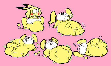 >_< >_o afterimage ambiguous_anthro ambiguous_gender ambiguous_prey anthro anthro_pred anthro_prey armless belly belly_on_ground big_belly biped black_ear_tips black_eyes black_nose bloated blonde_hair blush blush_lines bodily_fluids body_in_mouth body_outline bodysuit breath bubble_helmet cheek_blush cheek_spots chest_tuft clothing cloud_emanata dipstick_ears dot_nose duckface duo ear_markings emanata empty_eyes endosoma eyes_closed face_imprint feet_first floating_eyebrows flustered foot_imprint fully_inside fur hair hand_imprint head_back head_tuft heart_reaction heart_symbol hearts_around_belly huge_belly imprint licking licking_lips licking_own_lips line_tail looking_at_another looking_at_another's_belly looking_at_belly looking_down looking_down_at_another looking_down_at_belly lying lying_on_ground male male_pred monotone_arms monotone_background monotone_bodysuit monotone_hair monotone_hands monotone_skinsuit motion_lines mouth_closed multicolored_ears narrowed_eyes noseless o3o on_back on_ground one_eye_closed one_eye_half-closed oral_vore partially_inside pink_background pink_heart red_cheeks rumbling_stomach safe_vore same_size_vore satisfied_look semi-anthro short_legs side_view simple_background sitting sitting_on_ground skinsuit sleeping sleeping_pred soft_vore sound_effects space_helmet spacesuit spiral_tail swallowing sweat sweatdrop tail tail_motion tail_orb tailwag thin_tail three-quarter_view tight_clothing tongue tongue_out tuft two_tone_ears vore vowelless vowelless_sound_effect white_face wide_eyed willing_pred willing_prey yellow_arms yellow_body yellow_bodysuit yellow_clothing yellow_ears yellow_face yellow_fur yellow_hands yellow_skinsuit yellow_spacesuit yellow_tail zzz meatcanister chuchu_rocket nintendo pokemon sega chubei daniel_(meatcanister) generation_1_pokemon mammal mouse murid murine pikachu pokemon_(species) rodent 2025 digital_media_(artwork) english_description full-length_portrait hi_res pixel_(artwork) portrait sequence male_(lore)