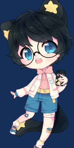 bandage blue_eyes bottomwear cellphone clothing electronics eyewear footwear glasses male open_mouth phone shoes shorts smartphone sneakers socks solo tail yumemin animal_humanoid cat_humanoid felid felid_humanoid feline feline_humanoid humanoid mammal mammal_humanoid alpha_channel hi_res