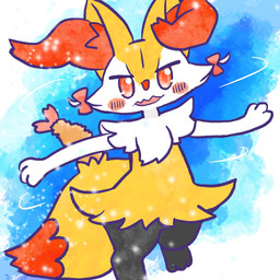 ambiguous_anthro ambiguous_gender anthro biped blush blush_stickers bow_ribbon digitigrade dipstick_tail featureless_crotch food front_view looking_at_viewer markings object_in_tail on_one_leg open_mouth shrimp_(food) simple_background solo spinning standing tail tail_markings annyui0611 nintendo pokemon braixen canid generation_6_pokemon mammal pokemon_(species) 1:1 2023 digital_drawing_(artwork) digital_media_(artwork) hi_res japanese_description portrait three-quarter_portrait translated_description