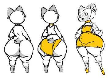 anthro big_butt breasts butt choker clothed clothed_anthro clothed_female clothing dress eyelashes female female_anthro flat_chested footwear front_view high_heels huge_butt huge_hips jewelry leg_markings long_eyelashes markings necklace nude nude_anthro nude_female off/on orange_clothing orange_dress orange_underwear panties platform_footwear platform_heels rear_view shoes shortstack shortstack_female small_breasts socks_(marking) solo tail thick_thighs underwear wide_hips aortauricle minke_(aortauricle) domestic_cat felid feline felis mammal 2026 colored_sketch digital_drawing_(artwork) digital_media_(artwork) multiple_versions sketch