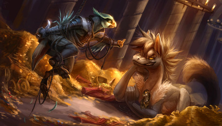 anthro clothed clothing dagger detailed_background feral fur gesture group hand_gesture holding_object holding_weapon melee_weapon middle_finger pupils slit_pupils tail weapon white_body white_fur yellow_eyes akineza mythology avian bird dragon equid equine furred_dragon furred_scalie horse mammal mythological_creature mythological_scalie scalie digital_media_(artwork) hi_res