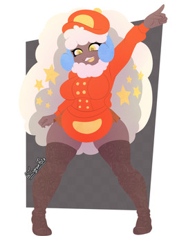 anthro breasts clothing duo female hair simple_background solo irgramfox nintendo pokemon panceschy_(donutella) generation_5_pokemon mammal pokemon_(species) whimsicott 3:4 absurd_res digital_media_(artwork) hi_res